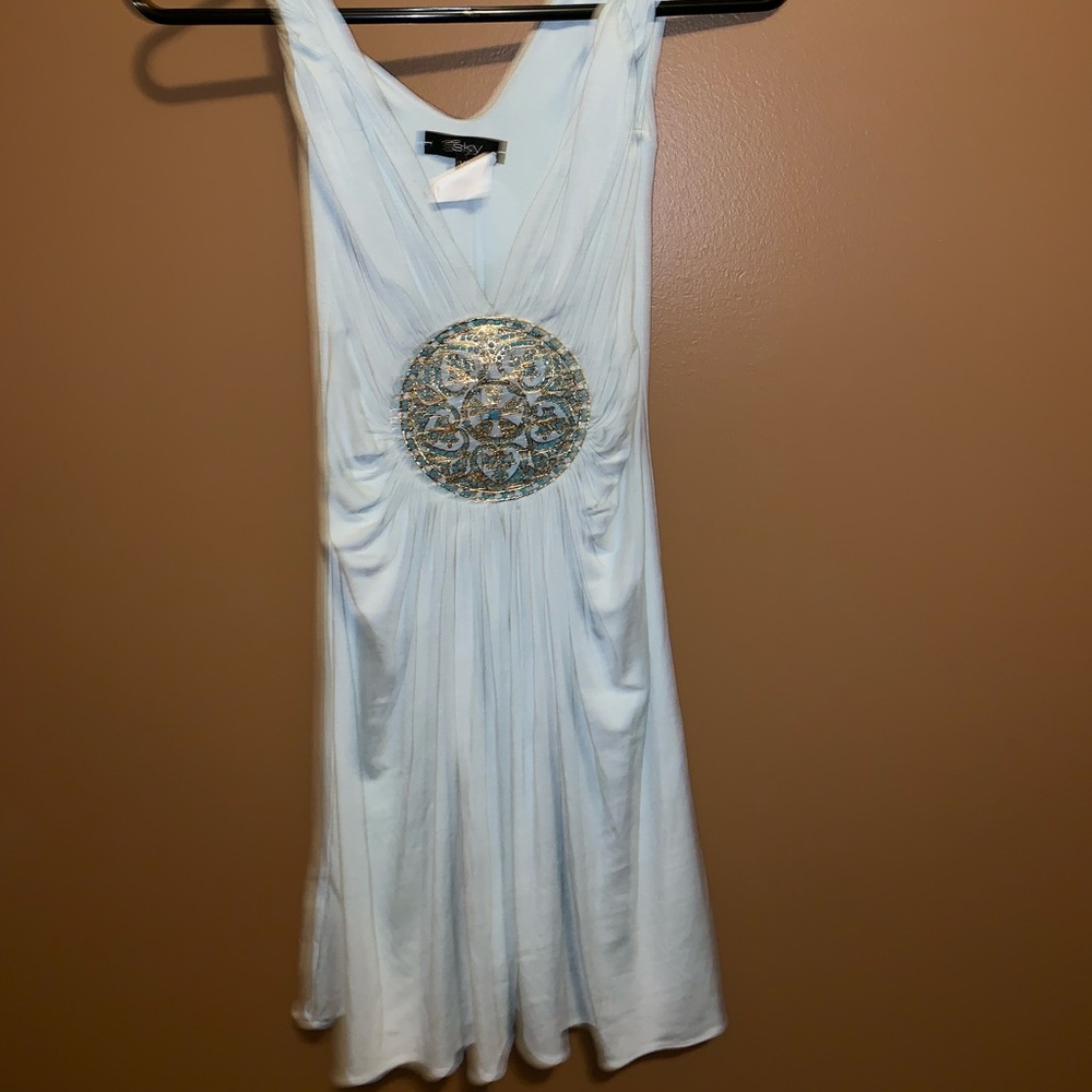 Sky aqua blue stoned dress